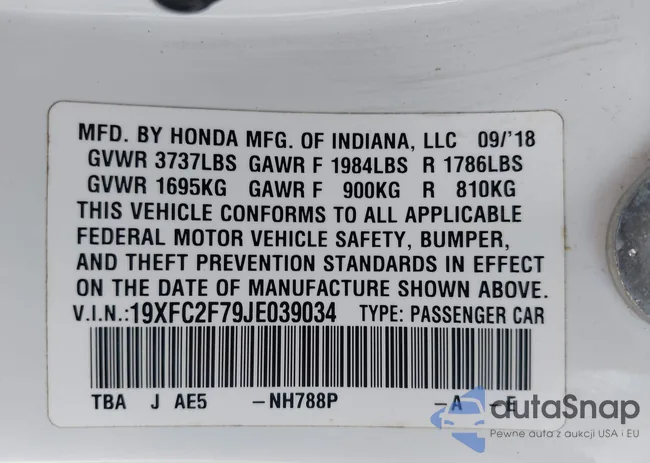 19XFC2F79JE039034: 43152049