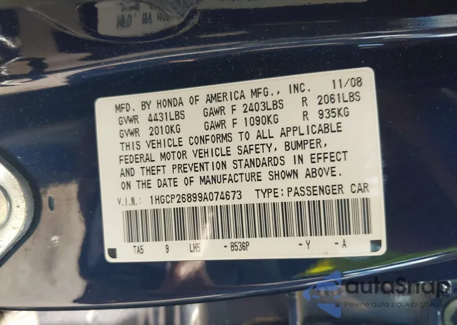 1HGCP26899A074673: 43152053