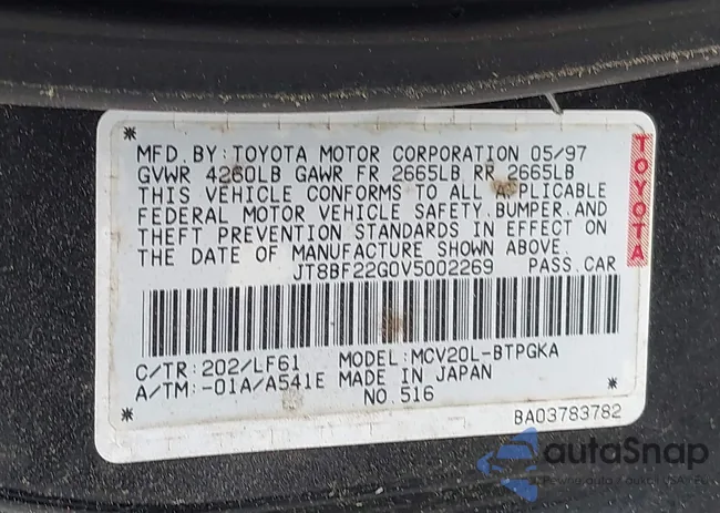 JT8BF22G0V5002269: 43152166