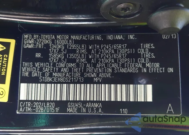 5TDBK3EH8DS211713: 43152215