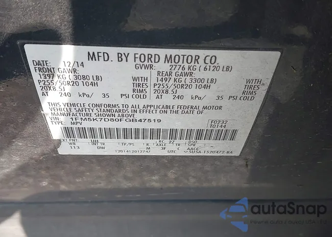 1FM5K7D80FGB47519: 43152243