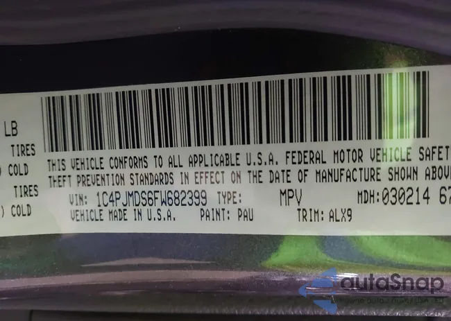 1C4PJMDS6FW682399: 43152256