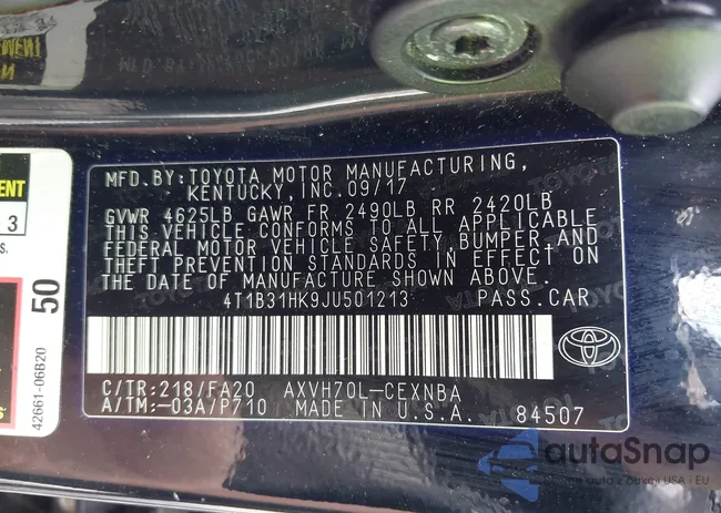 4T1B31HK9JU501213: 43152264