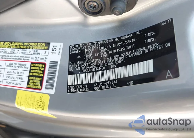 5TDDZ3DC1HS178408: 43152306