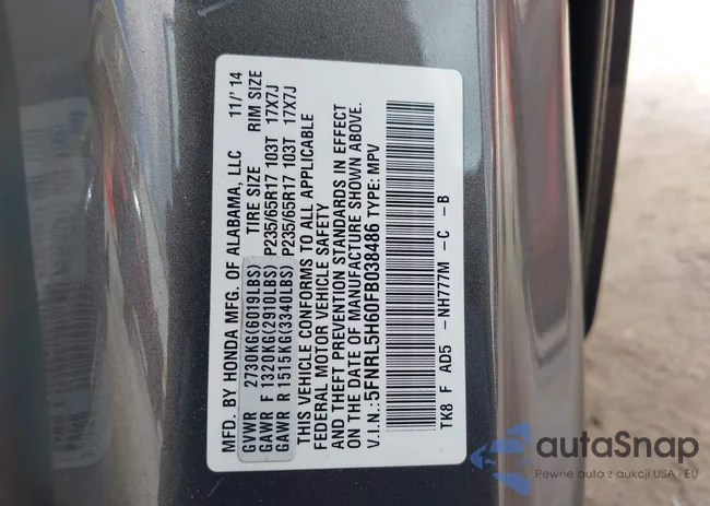 5FNRL5H60FB038486: 43152323