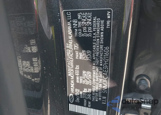 5NMJFCAE3PH211606: 43152329