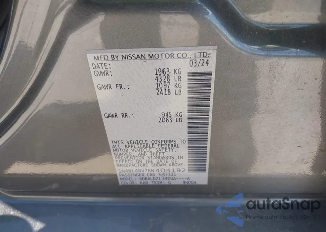 1N4BL4BV7RN404192: 43152357