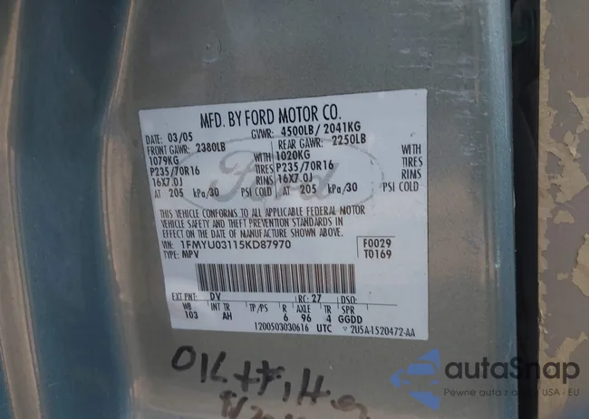 1FMYU03115KD87970: 43152389