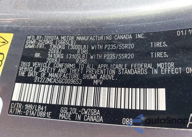 2T2ZZMCA5GC009653: 43152465