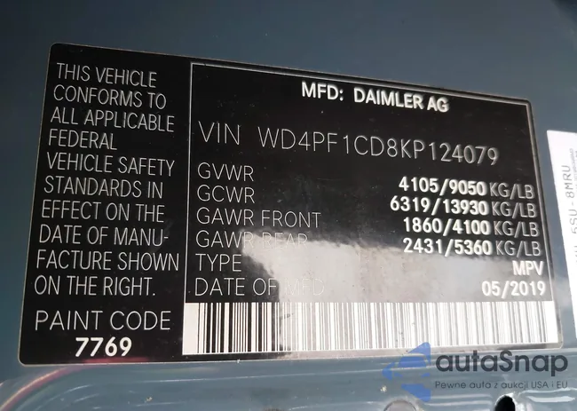 WD4PF1CD8KP124079: 43152467