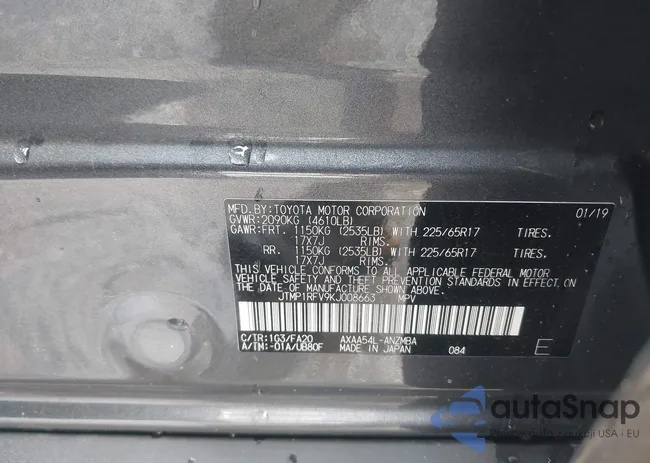 JTMP1RFV9KJ008663: 43152530