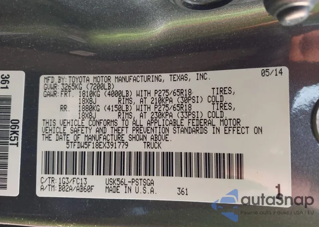 5TFDW5F18EX391779: 43152577