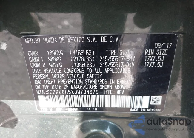 3CZRU6H5XJM704679: 43151671