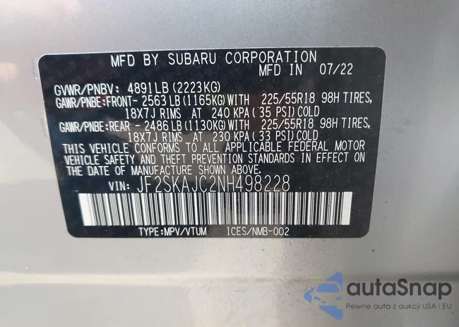 JF2SKAJC2NH498228: 43151733