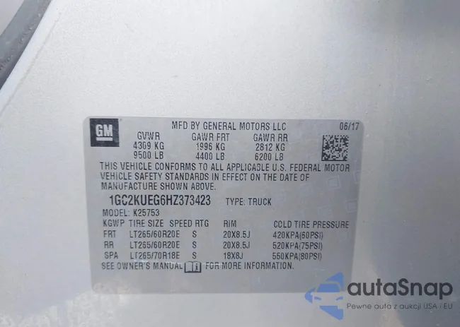 1GC2KUEG6HZ373423: 43151732