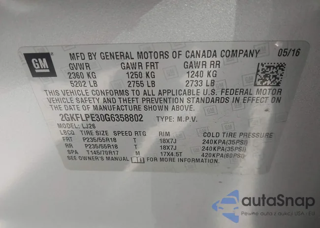 2GKFLPE30G6358802: 43151934