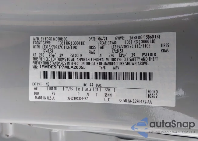 1FMDE5FP7MLA20055: 43151961