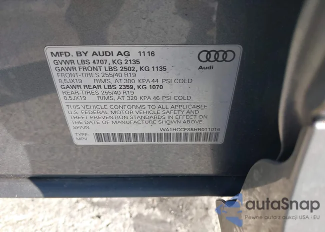 WA1HCCFS5HR011016: 43151994