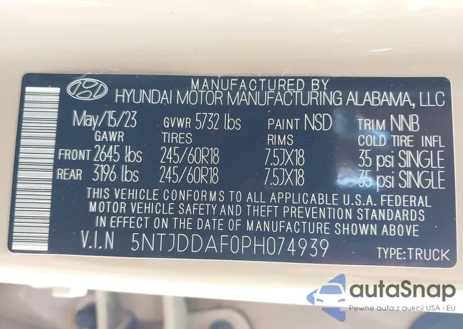 5NTJDDAF0PH074939: 43152034