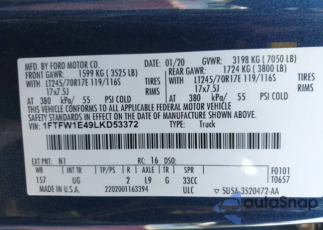 1FTFW1E49LKD53372: 43153055