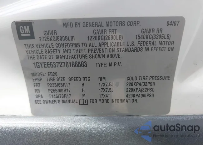 1GYEE637270186583: 43153210