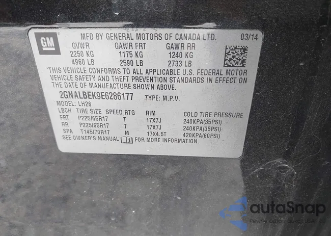 2GNALBEK9E6286177: 43153271