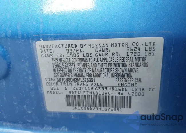 3N1CN8DV3ML876351: 43153277