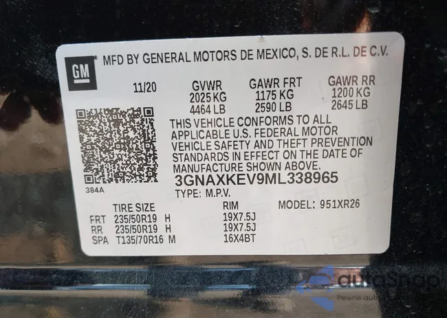 3GNAXKEV9ML338965: 43153280