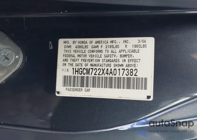 1HGCM722X4A017382: 43153331