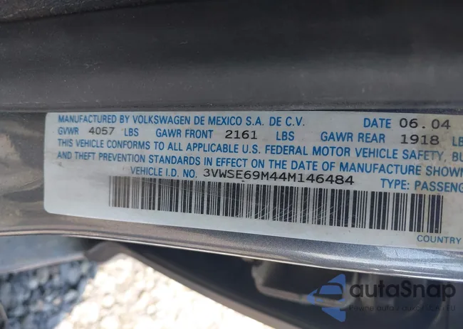 3VWSE69M44M146484: 43153488