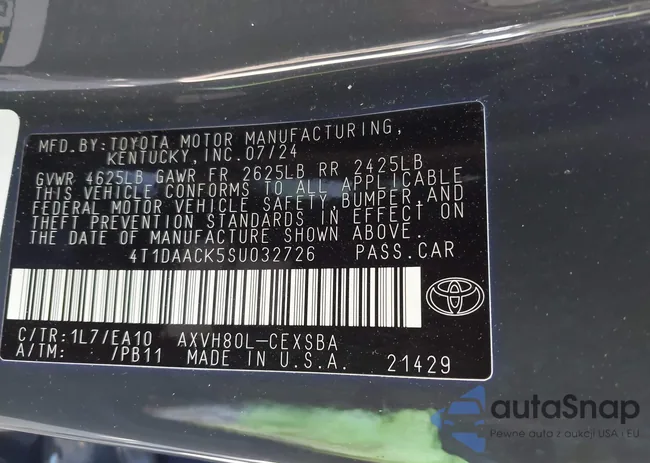 4T1DAACK5SU032726: 43153574