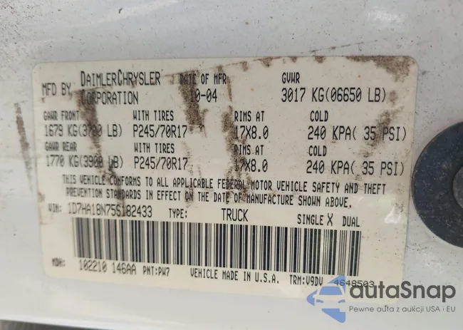 1D7HA18N75S182433: 43153586