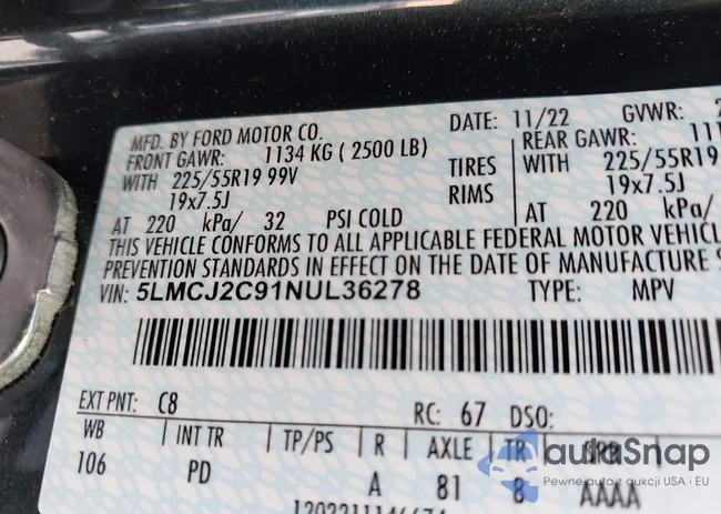 5LMCJ2C91NUL36278: 43152653