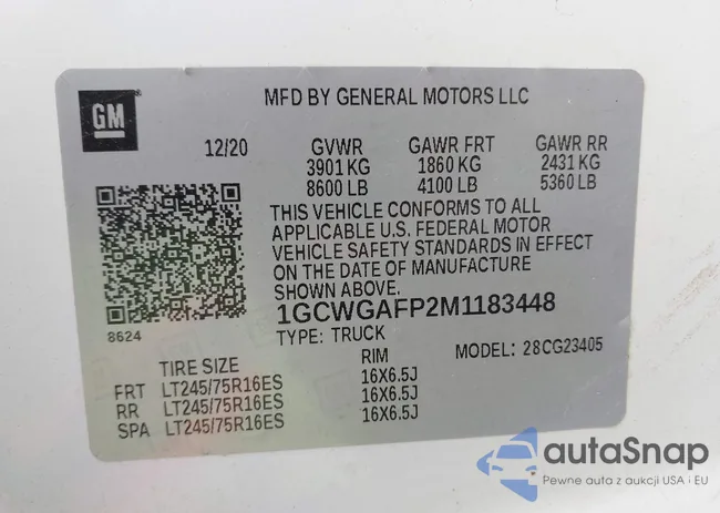 1GCWGAFP2M1183448: 43152697