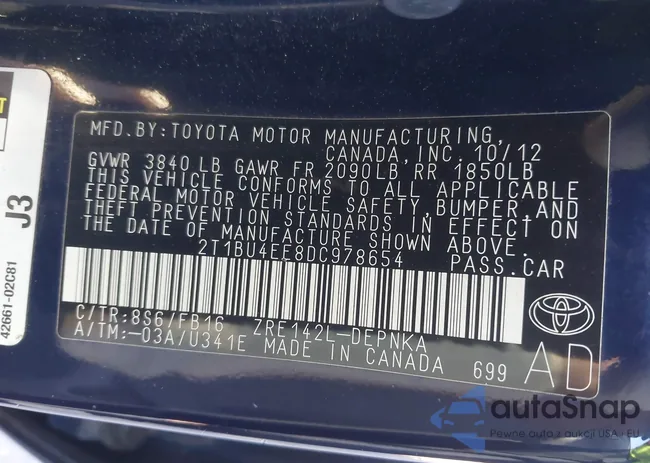 2T1BU4EE8DC978654: 43152703