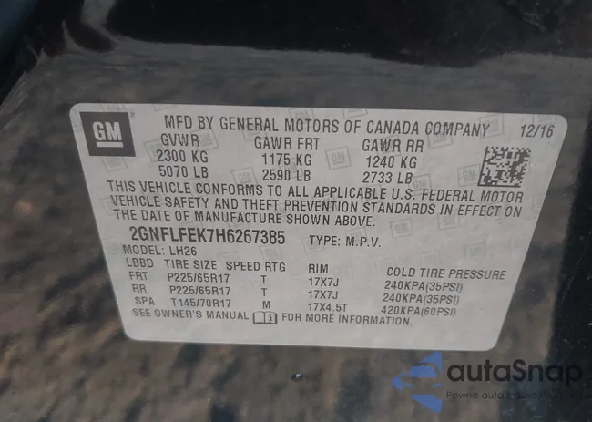 2GNFLFEK7H6267385: 43152732