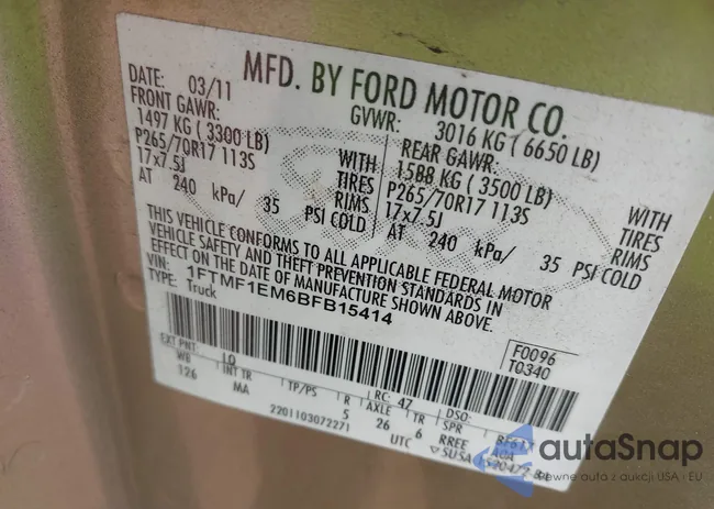 1FTMF1EM6BFB15414: 43152801