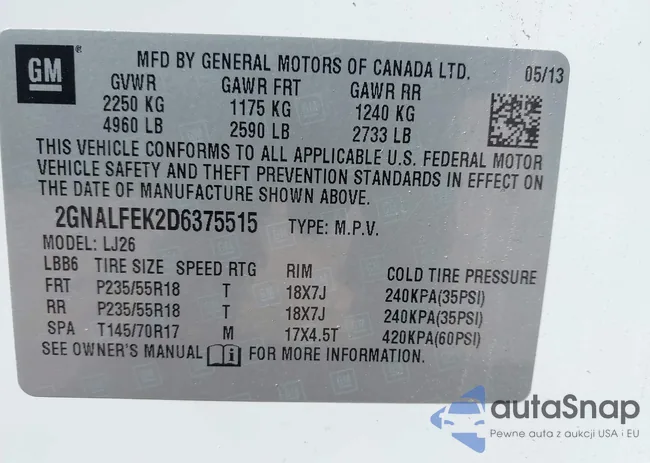 2GNALFEK2D6375515: 43152849