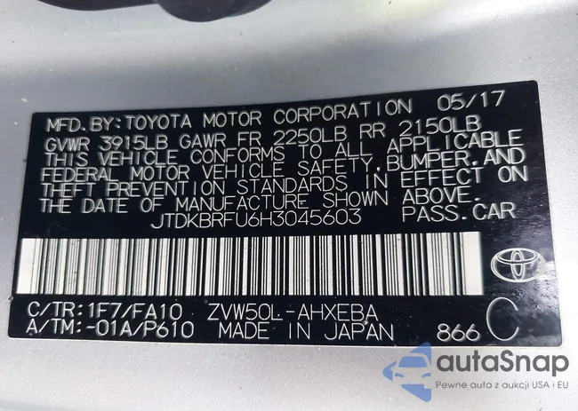 JTDKBRFU6H3045603: 43152855