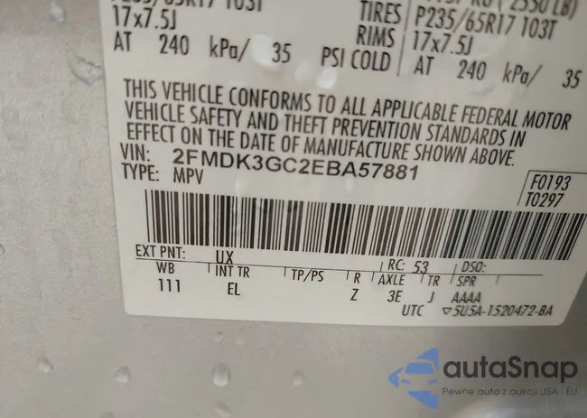 2FMDK3GC2EBA57881: 43152983