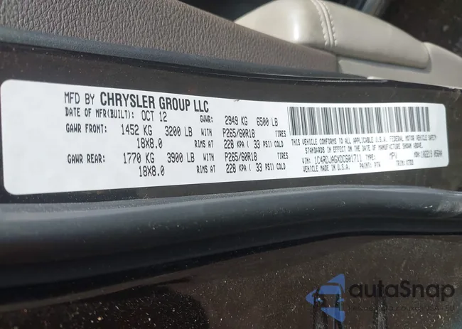 1C4RDJAGXDC601711: 43153036