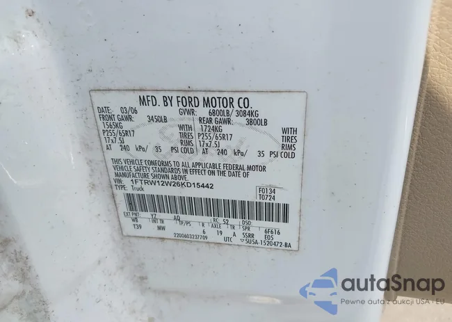 1FTRW12W26KD15442: 43154074