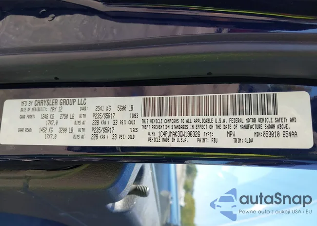 1C4PJMAK3CW196326: 43154082