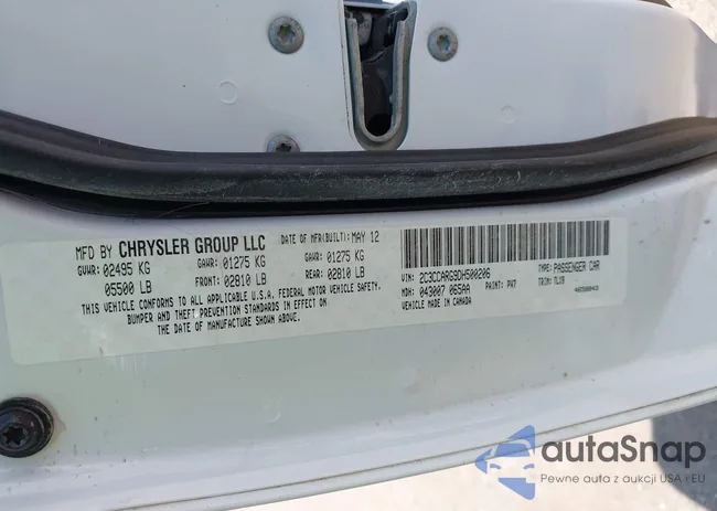 2C3CCARG9DH500206: 43154206