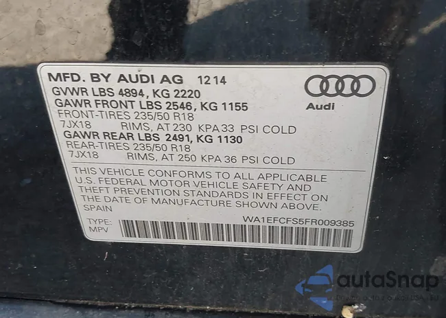 WA1EFCFS5FR009385: 43154217