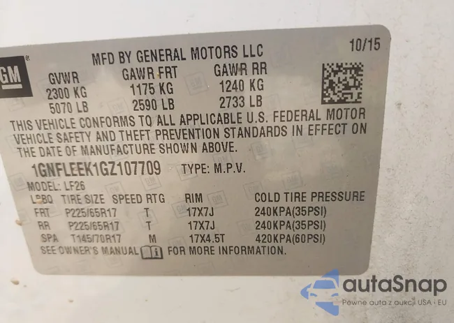 1GNFLEEK1GZ107709: 43154258