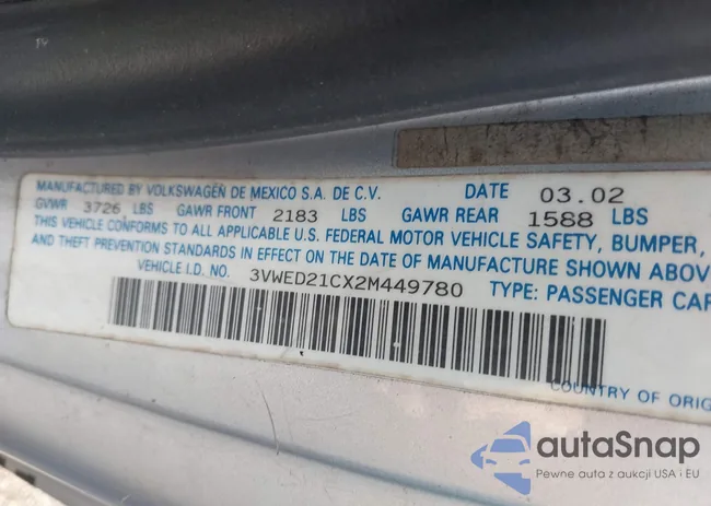 3VWED21CX2M449780: 43154436