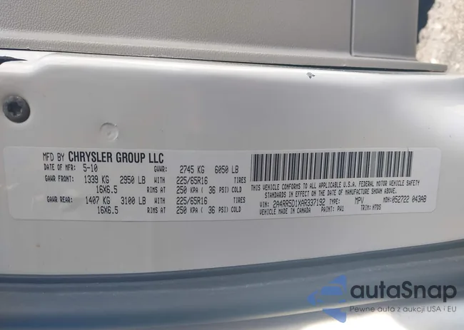 2A4RR5D1XAR337192: 43154482