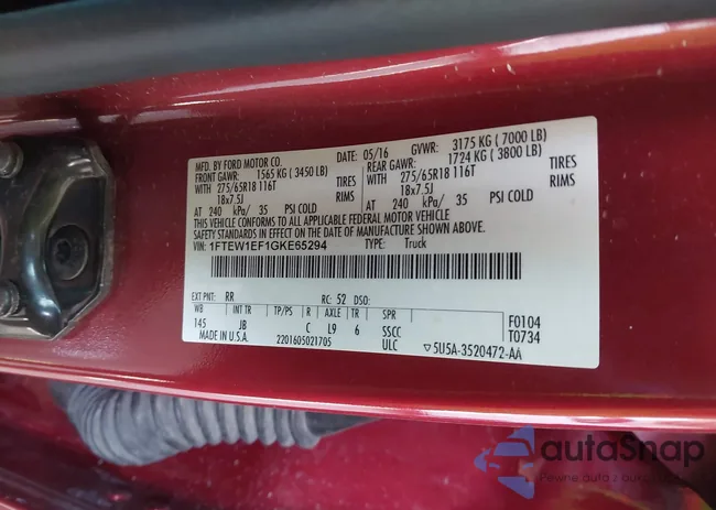 1FTEW1EF1GKE65294: 43154485