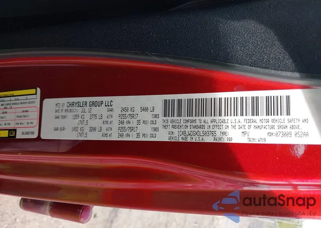 1C4BJWDGXDL503765: 43154492